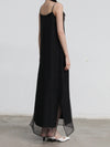 SWAYING 25 Spring and Summer Two-piece Suspender Long Dress SW-SW25SS2L07C2-HEI Black SW25SS2L07C